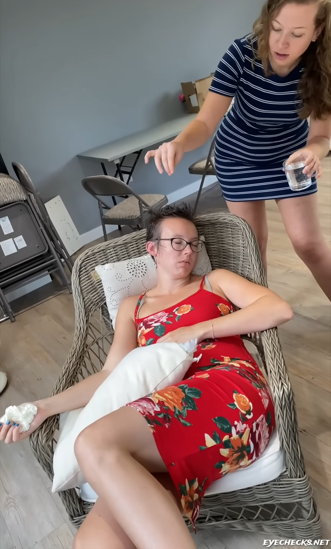 Sleeping Wife pranked by female friend