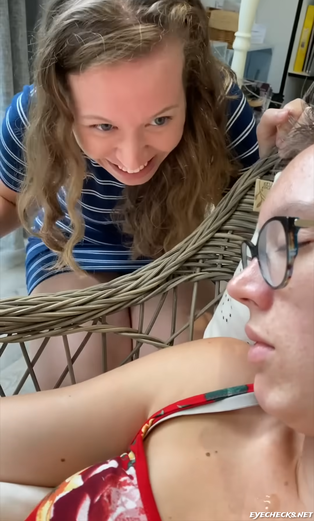Sleeping Wife pranked by female friend