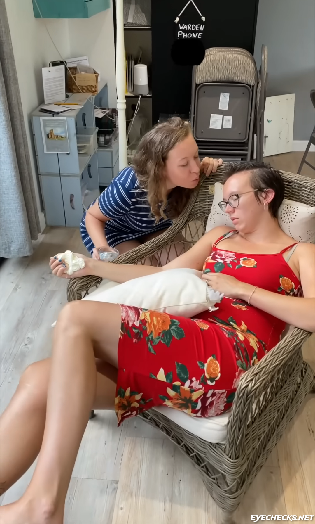 Sleeping Wife pranked by female friend